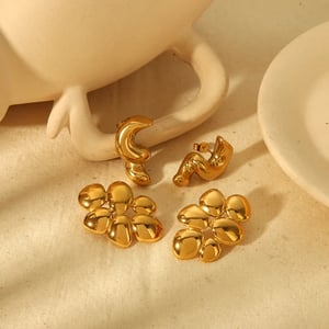 1 Pair Simple Novelty Style Irregular Twist Geometric Stainless Steel  Gold Color Women's Stud Earrings h5 